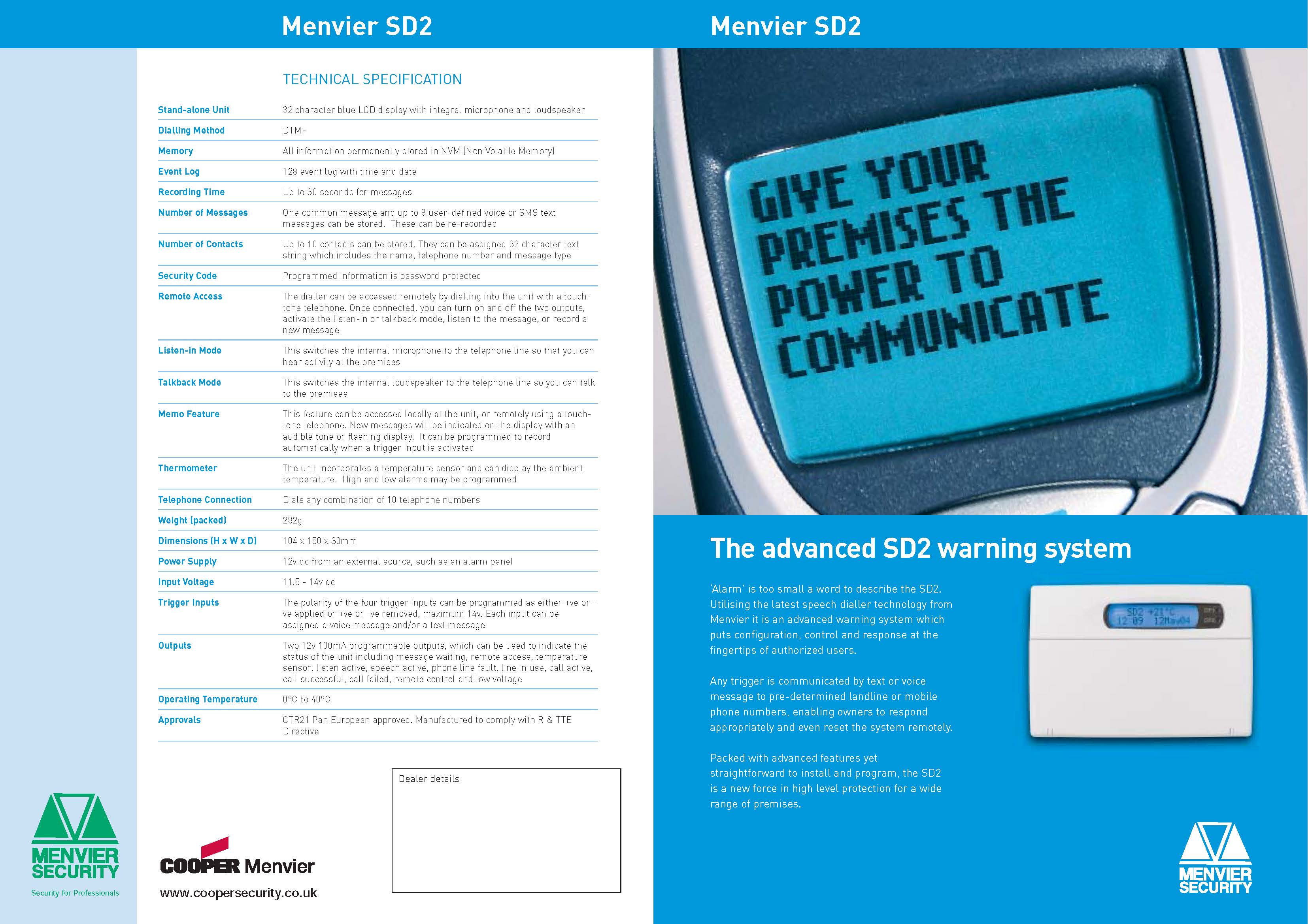 SD1SpeechDialler-product sheet